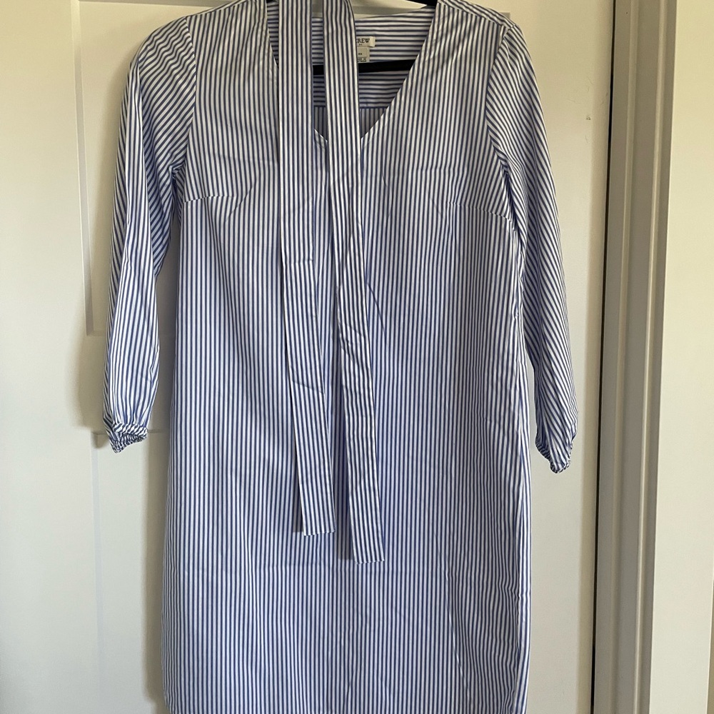 J. Crew Light Blue and White Striped Top